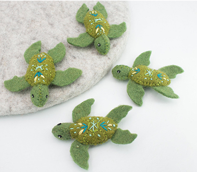 felt glitter turtle